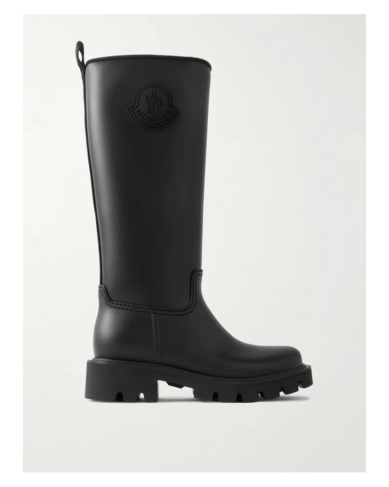 Moncler Kickstream Pvc And Shell Knee Boots - Black Black