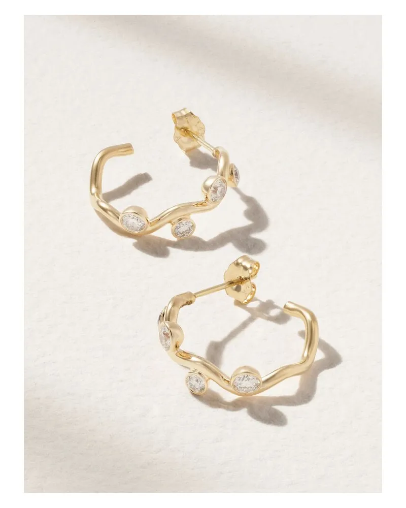 Alison Lou Ziggy Ohrringe Aus 14 Karat Gold Mit Diamanten Gold