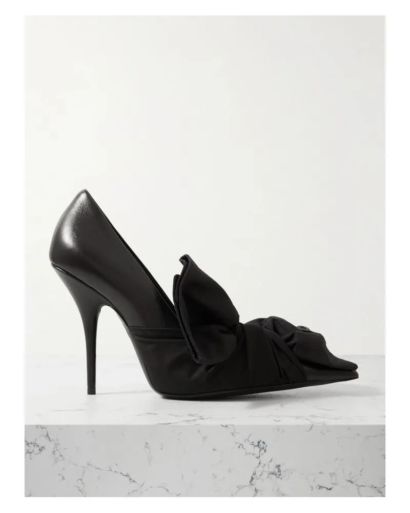 Balenciaga Pumps Aus Leder Mit Popelinebesätzen - Schwarz Schwarz