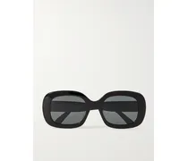 Triomphe Oval-frame Acetate Sunglasses - Black