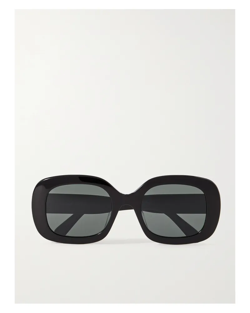 Celine Triomphe Oval-frame Acetate Sunglasses - Black Black