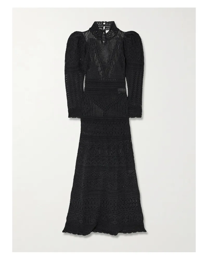 Isabel Marant Dione Crocheted Maxi Dress - Black Black