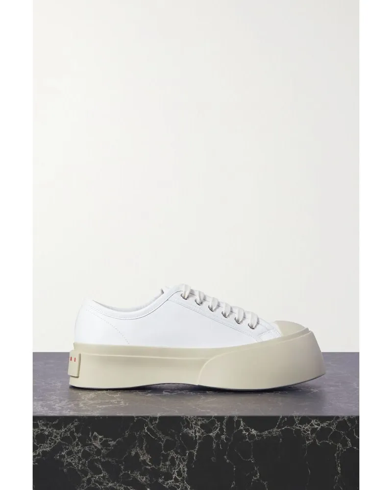 Marni Pablo Sneakers Aus Leder Mit Plateau - Weiß Weiß