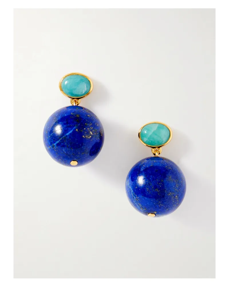 Lizzie Fortunato Umbria Vergoldete Ohrringe Mit Lapislazuli Und Amazoniten - Blau Blau