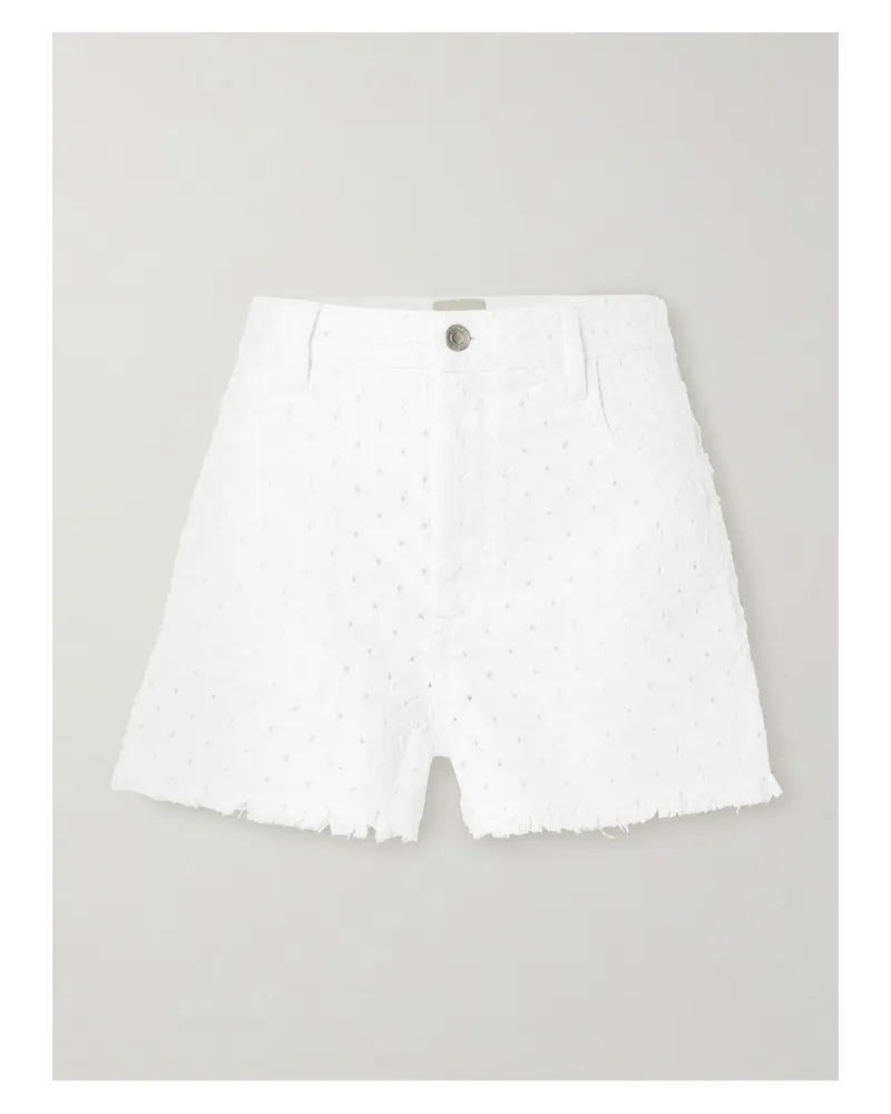Isabel Marant Lesia Jeansshorts Mit Perforationen Und Fransen - Weiß Weiß