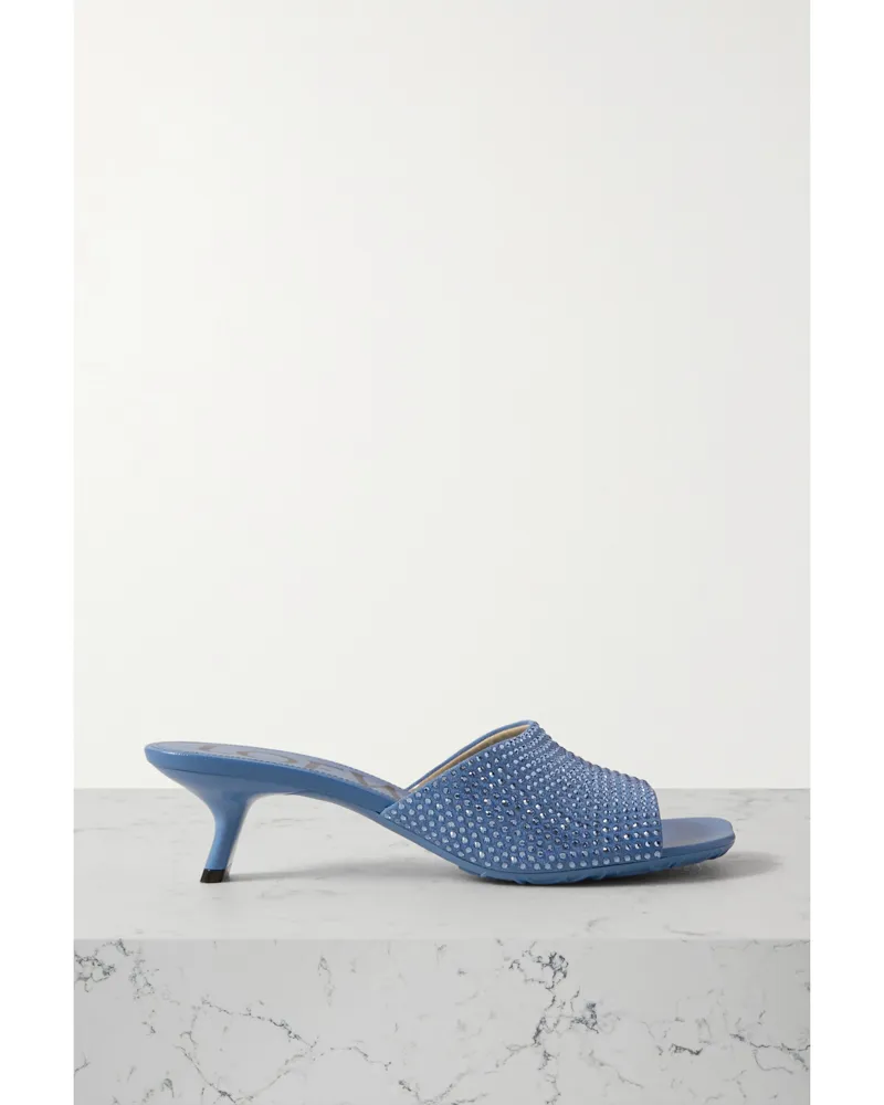 Loewe Petal Mules Aus Veloursleder Mit Kristallen - Blau Blau