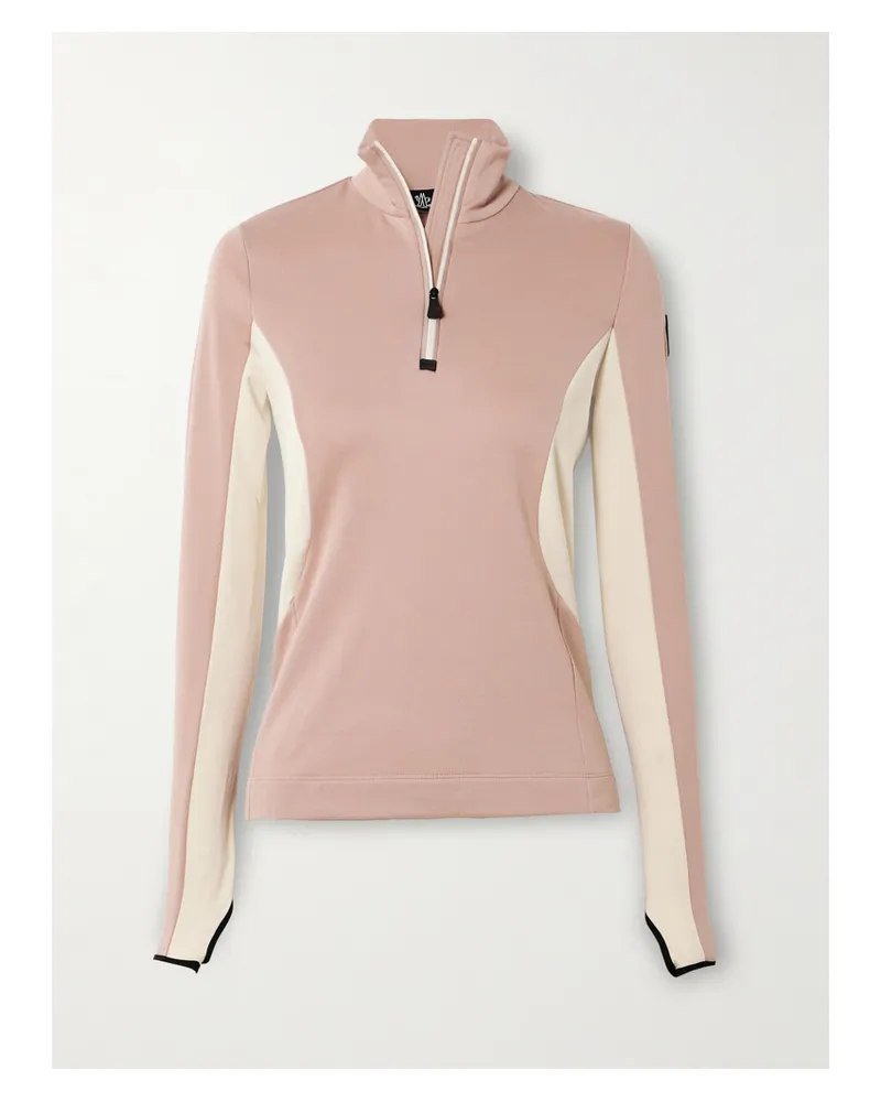 Moncler Skioberteil Aus Stretch-jersey In Colour-block-optik - Pink Pink