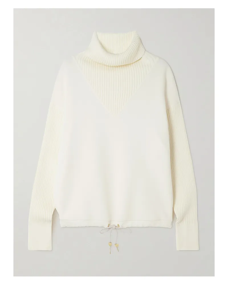 Varley Hannah Sweatshirt Aus Doublesoft®-material Und Rippstrick - Creme Creme