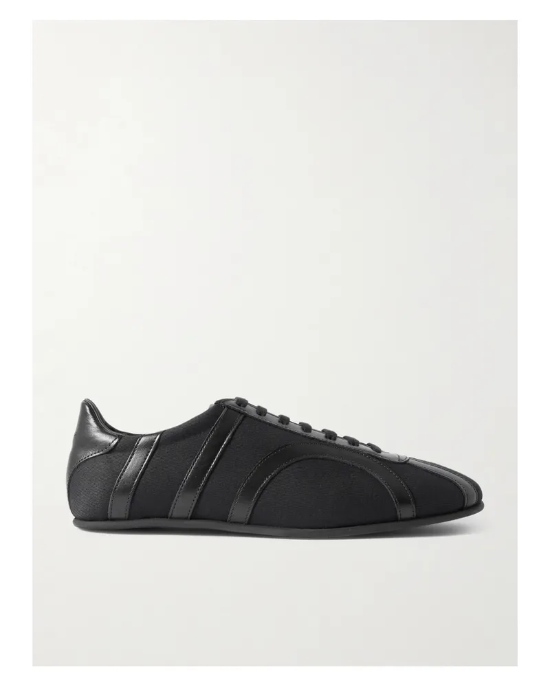 Totême Sneakers Aus Baumwoll-canvas Mit Lederbesätzen - Schwarz Schwarz