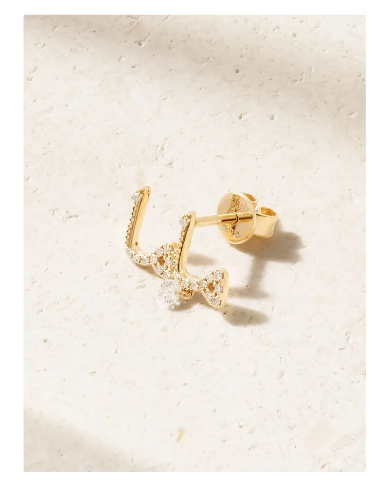 PERSEE Mama Einzelner Ohrstecker Aus 18 Karat Gold Mit Diamanten Gold