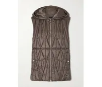 Moncler Hooded Appliquéd Quilted Shell Down Gilet - Brown