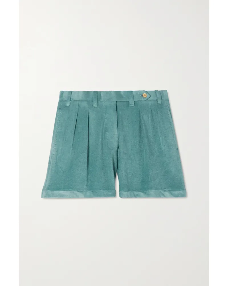 Giuliva Heritage Collection Husband Shorts Aus Frottee Aus Einer Modalmischung Mit Falten - Blau Blau