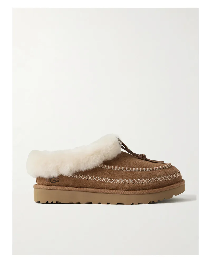 UGG Tasman Alpine Slippers Aus Shearling Mit Stickereien - Braun Braun