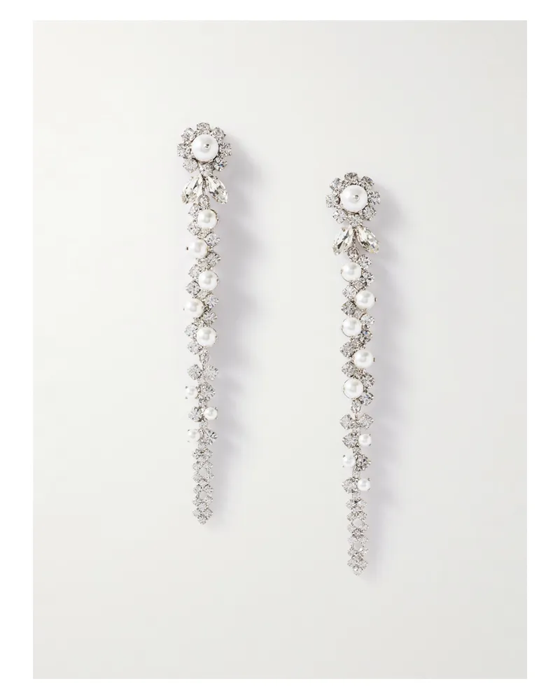 Simone Rocha Silberfarbene Ohrringe Mit Kristallen Und Kunstperlen Silber