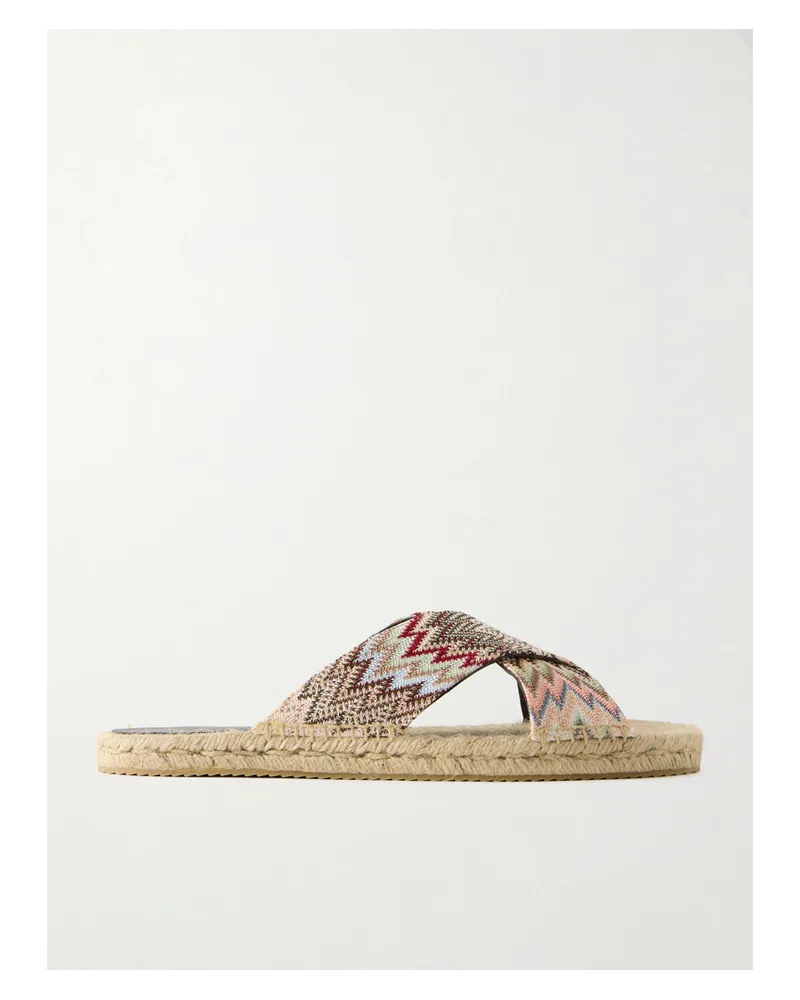 Missoni Harlow Woven Striped Espadrilles Sandals - Neutrals Neutrals