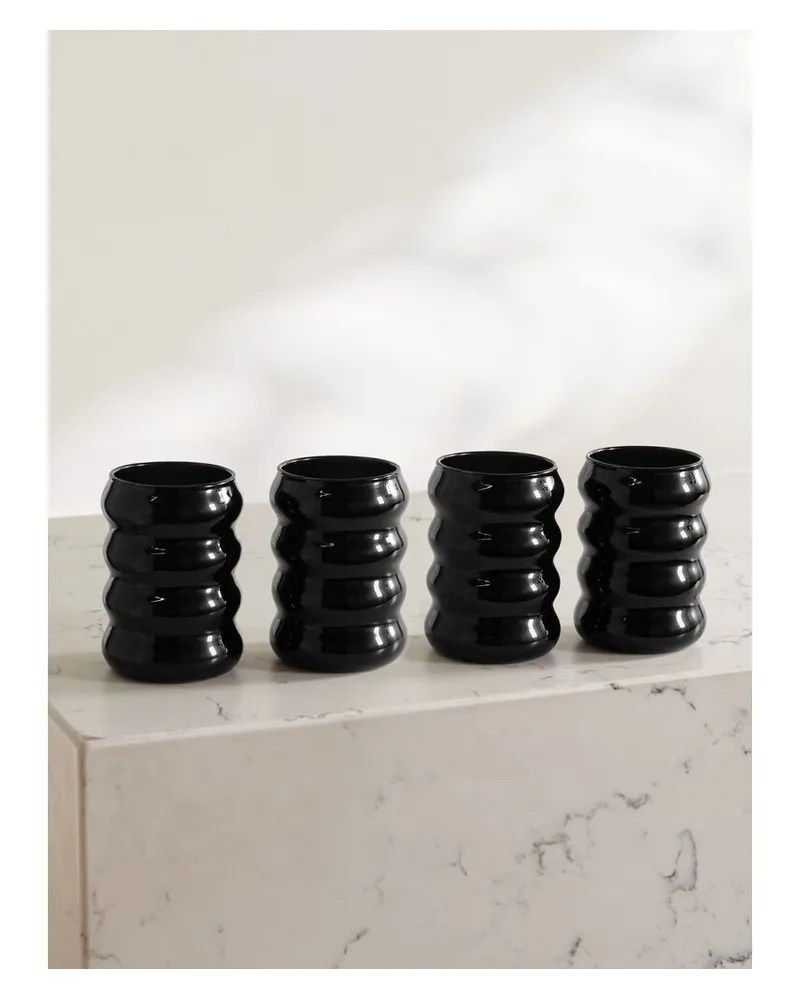 Sophie Lou Jacobsen Ripple Set Aus Vier Gläsern - Schwarz Schwarz