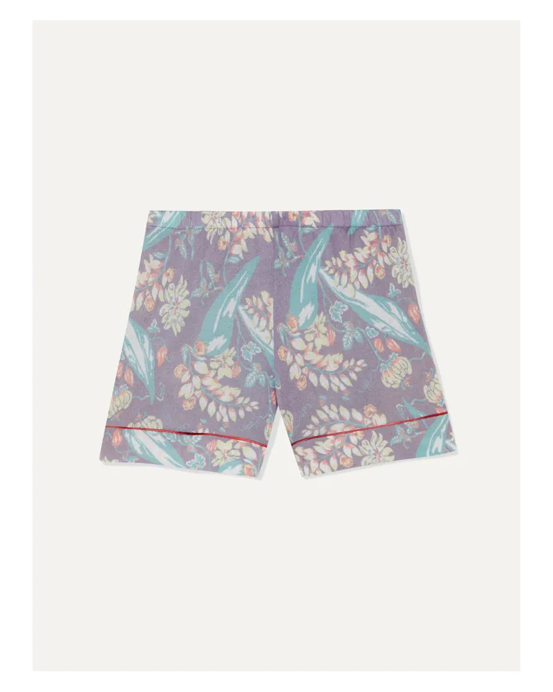 The Elder Statesman Shorts Aus Einer Kaschmir-seidenmischung Mit Print - Lila Lila