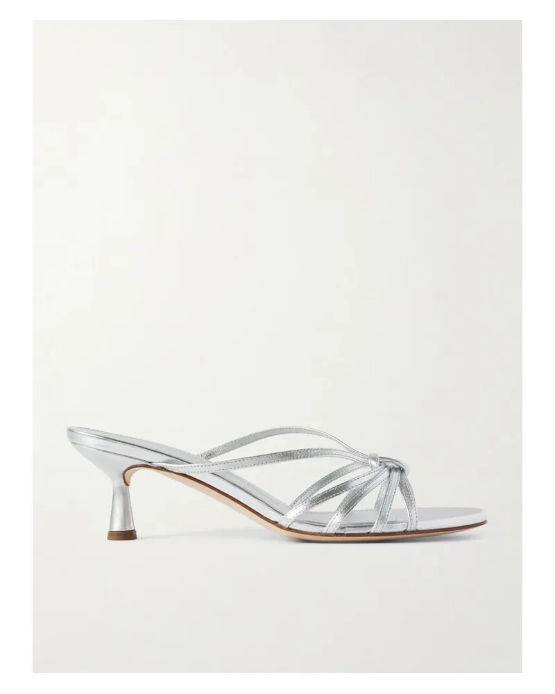 aeyde Abby Mules Aus Metallic-leder - Silber Silber