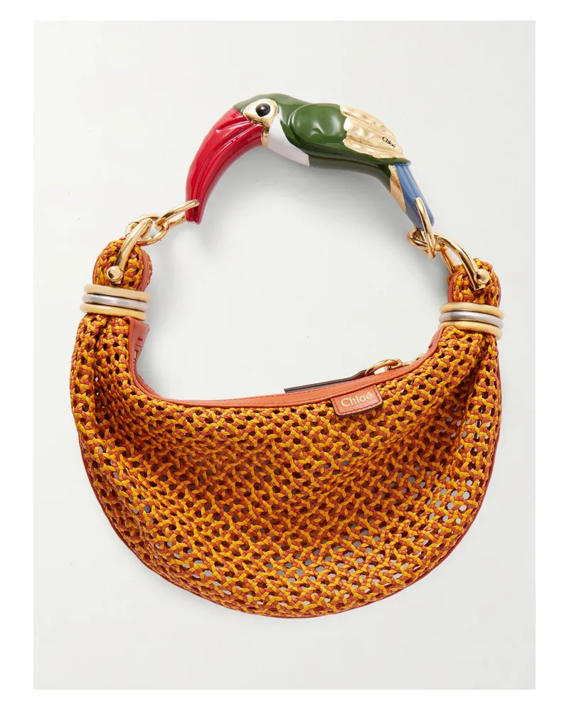 Chloé Woven Leather Shoulder Bag - Orange Orange