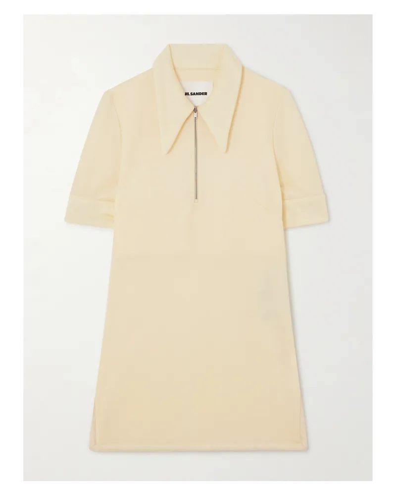 Jil Sander Polohemd Aus Jersey Mit Satinbesätzen - Wollweiß Wollweiß