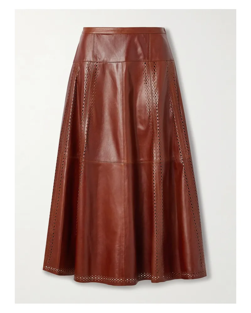 Ulla Johnson Aninda Midirock Aus Leder Mit Perforationen - Braun Braun