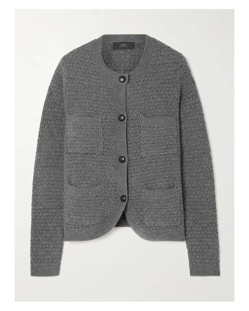 arch4 Tulip Cardigan Aus Gehäkeltem Kaschmir - Grau Grau
