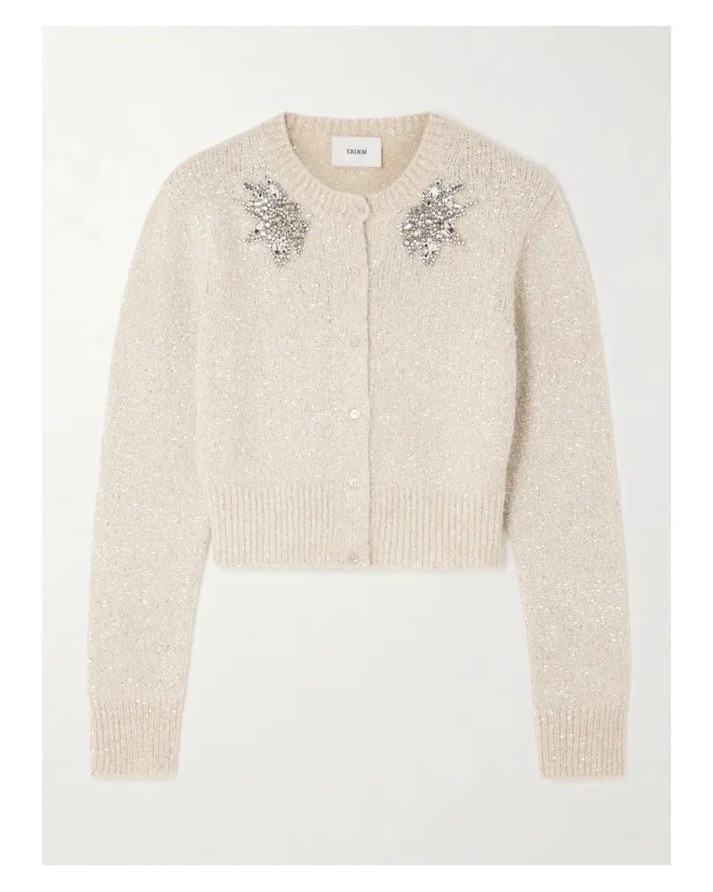 Erdem Cardigan Aus Einer Alpakawollmischung Mit Verzierungen - Silber Silber