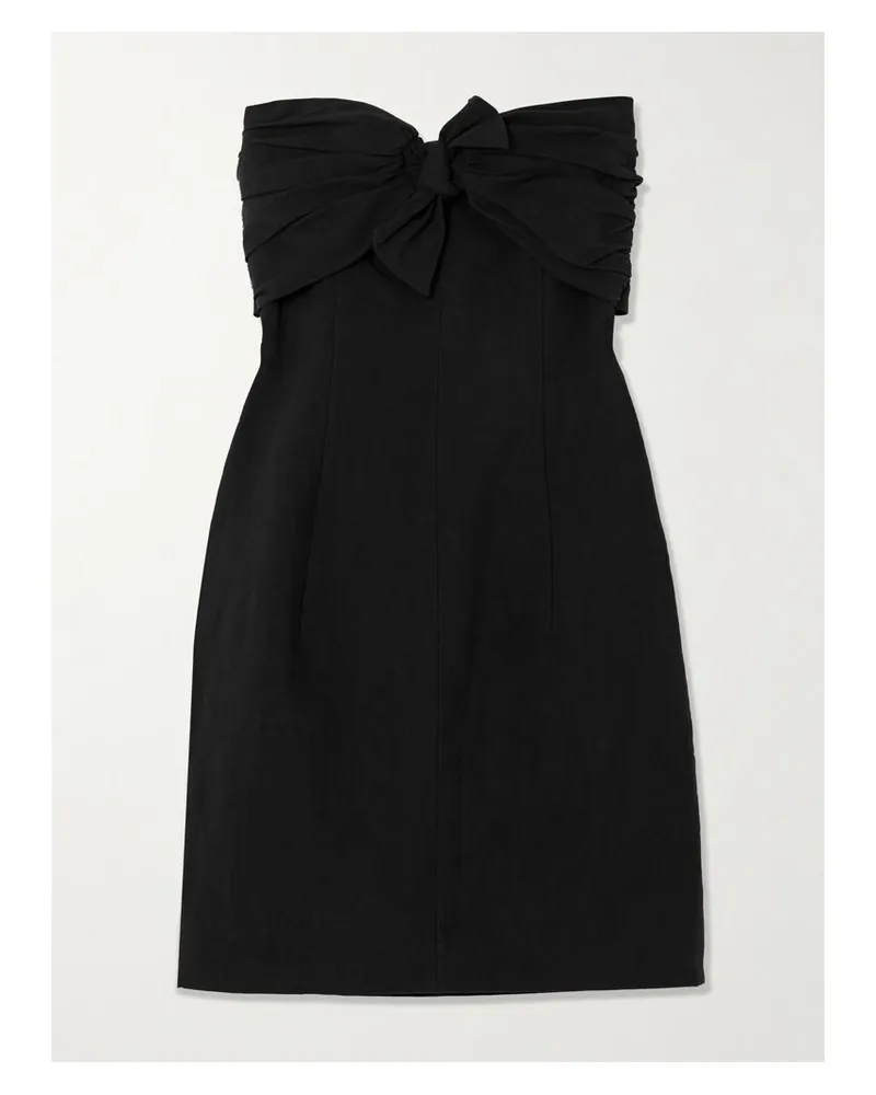 TOVE Dipti Trägerloses Minikleid Aus Einer Leinen-baumwollmischung Mit Stretch-anteil Und Knoten - Schwarz Schwarz