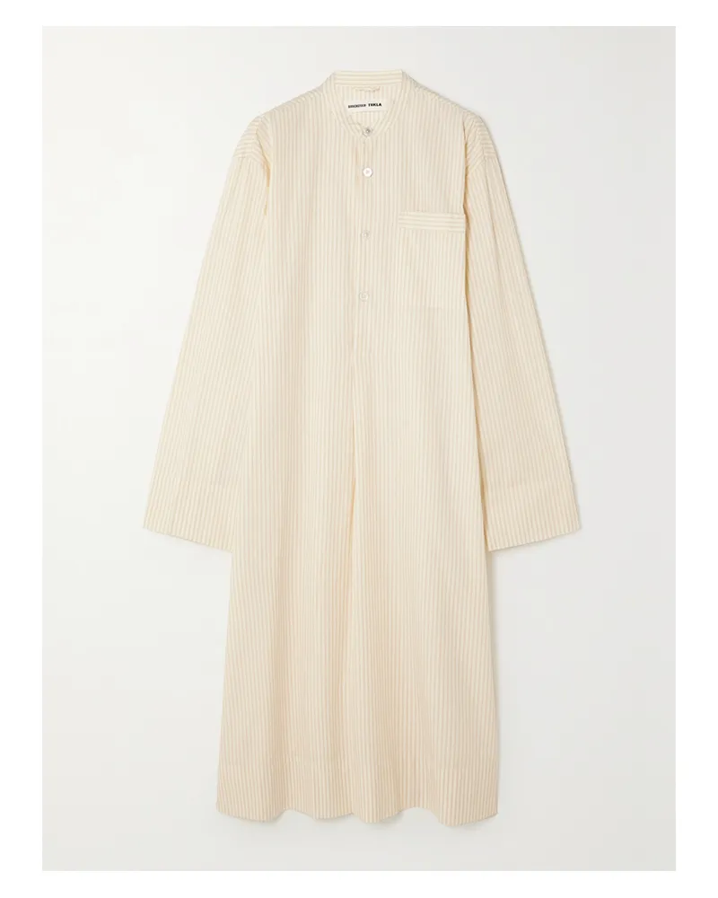 Birkenstock Tekla Kaftan Aus Biobaumwollpopeline Mit Streifen - Weiß Weiß