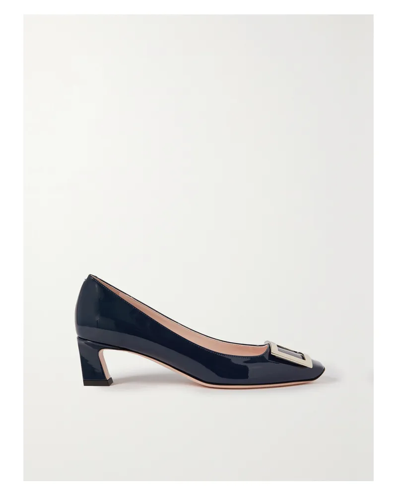 Roger Vivier Decollete Trompette 45 Patent-leather Pumps - Blue Blue