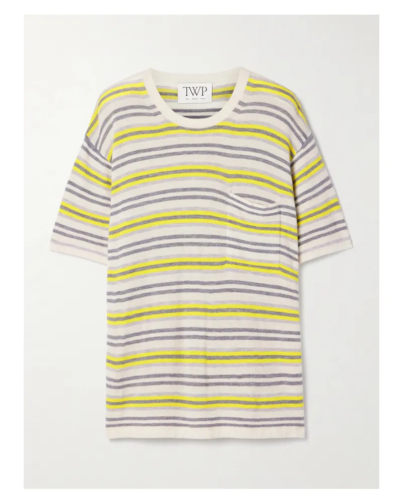 TWP Beach Stripe Big Boy T-shirt Aus Kaschmir Mit Streifen - Gelb Gelb