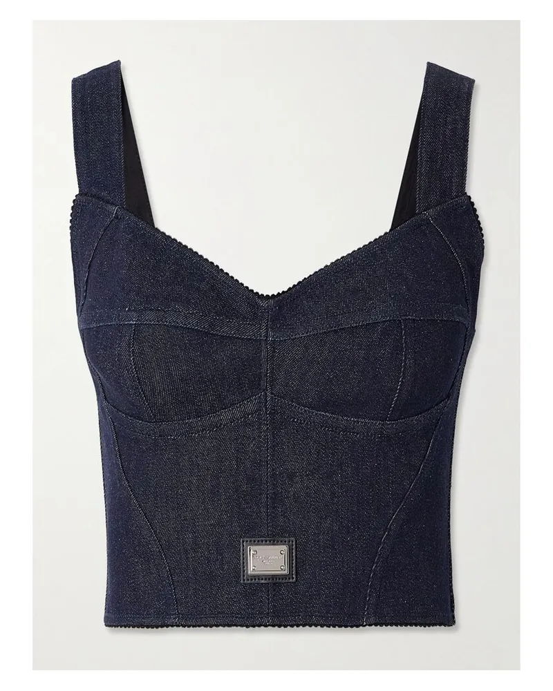 Dolce & Gabbana Bustier Aus Denim Mit Picot-besätzen - Blau Blau