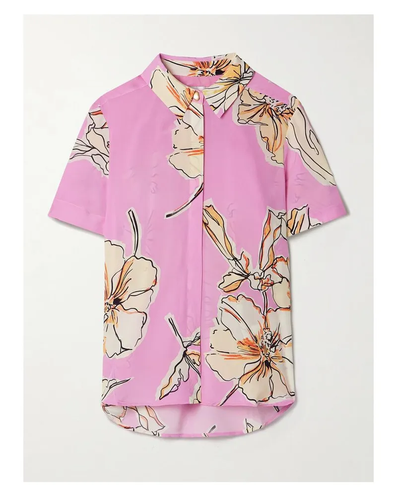 Aje. Mirella Hemd Aus Seide Mit Blumenprint - Pink Pink