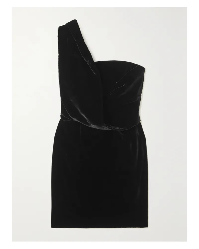 Tom Ford Asymmetrisches Minikleid Aus Samt - Schwarz Schwarz