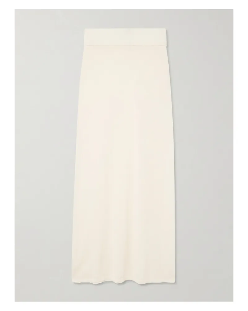 Totême Lyocell And Cashmere-blend Maxi Skirt - White White