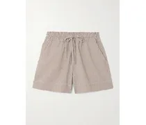 Tjana Shorts Aus Einer Baumwollmischung Mit Gingham-karo - Braun