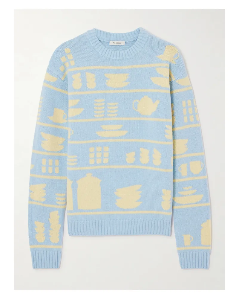 J.W.Anderson Crockery Pullover Aus Wolle Mit Intarsienmuster - Blau Blau