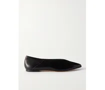 Moa Leather Point-toe Flats - Black