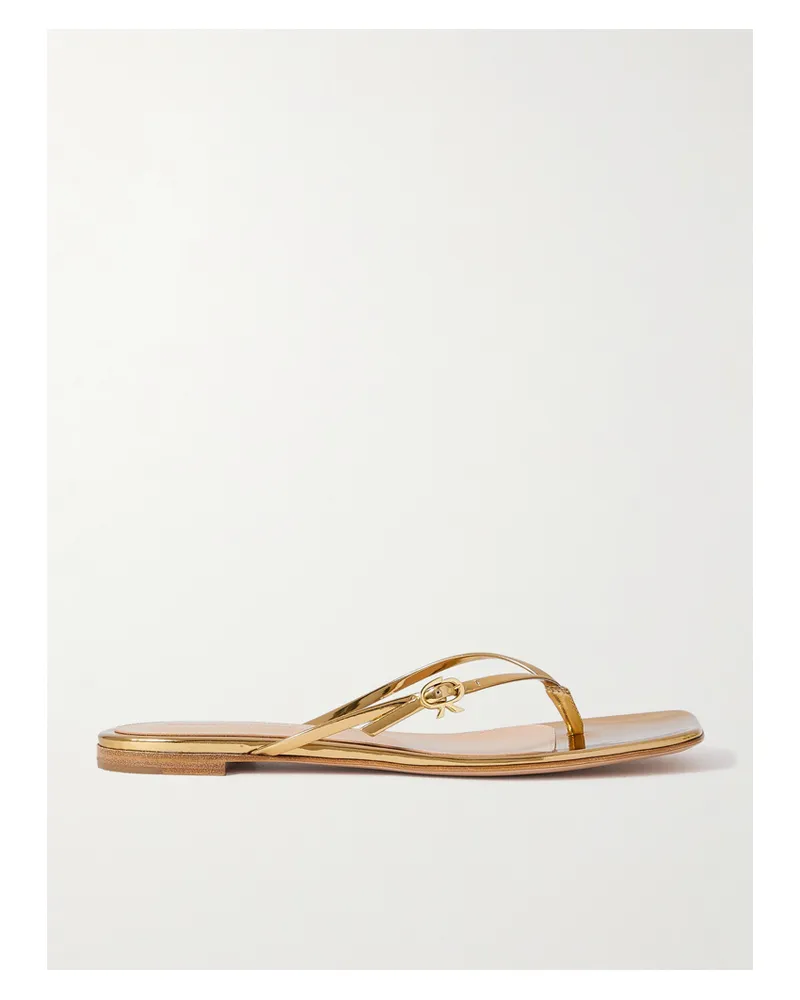 Gianvito Rossi Sandalen Aus Leder Mit Spiegeleffekt - Gold Gold