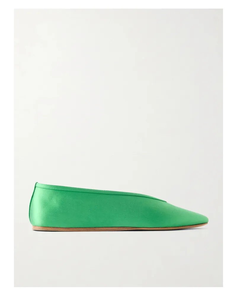 Le Monde Béryl Luna Satin Ballet Flats - Green Green