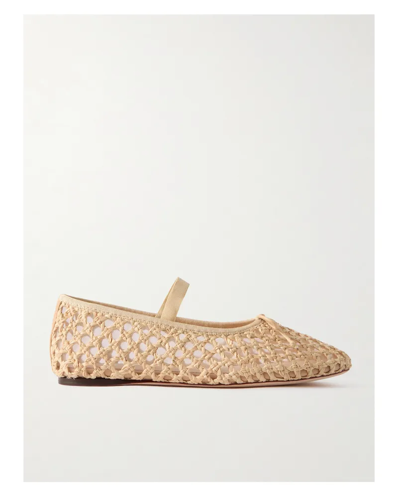 Loeffler Randall Leonie Woven Raffia Ballet Flats - Neutrals Neutrals