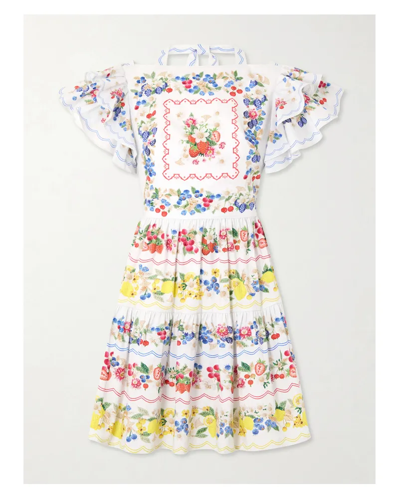 Mary Katrantzou Margarita Ruffled Floral-print Cotton-poplin Mini Dress - Multi Multi