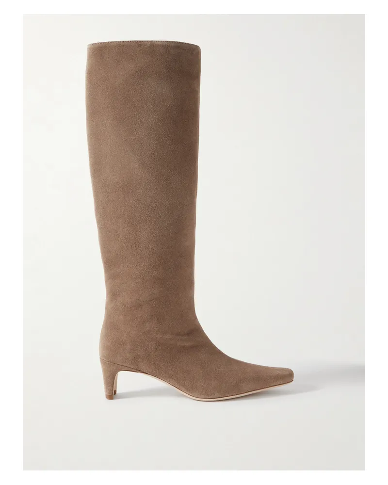 STAUD Wally Suede Boots - Neutrals Neutrals
