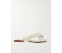 Riva Intrecciato Leather Sandals - Off-white