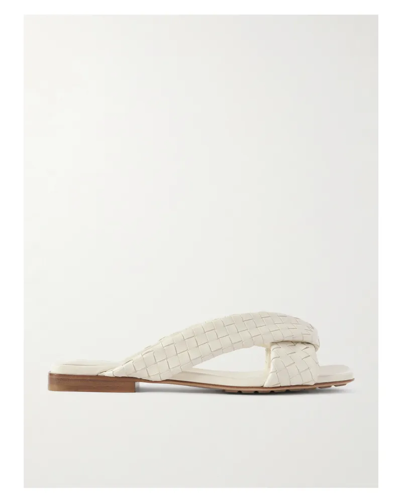 Bottega Veneta Riva Intrecciato Leather Sandals - Off-white Off-white