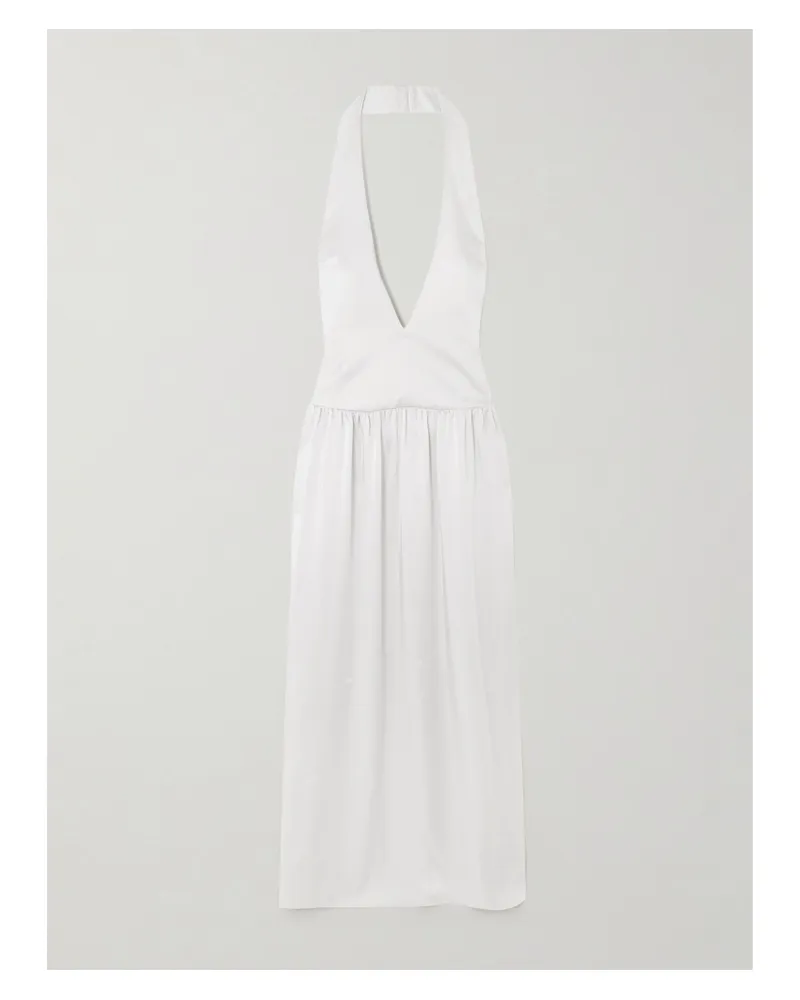 16ARLINGTON Salina Neckholder-robe Aus Satin Mit Raffungen - Silber Silber