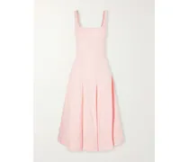 Willow Pleated Cotton-blend Midi Dress - Pink