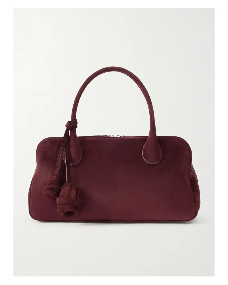 Magda Butrym Brigitte Embellished Suede Tote - Burgundy Burgundy