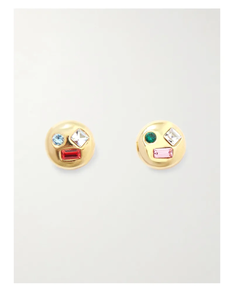 Loewe Pebble Wink Goldfarbene Ohrringe Mit Kristallen Gold