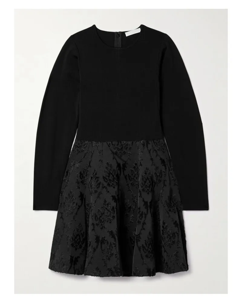 Ulla Johnson Cara Minikleid Aus Stretch-strick Und Fil Coupé - Schwarz Schwarz